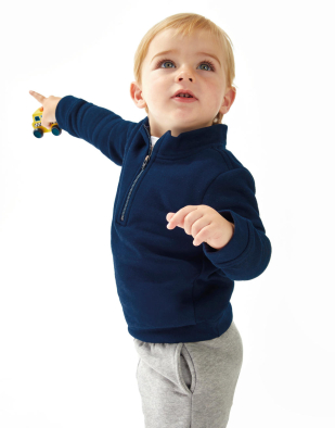 Sweatshirt Babybugz Baby Quarter Zip Sweat 07647 | Swedishmerch